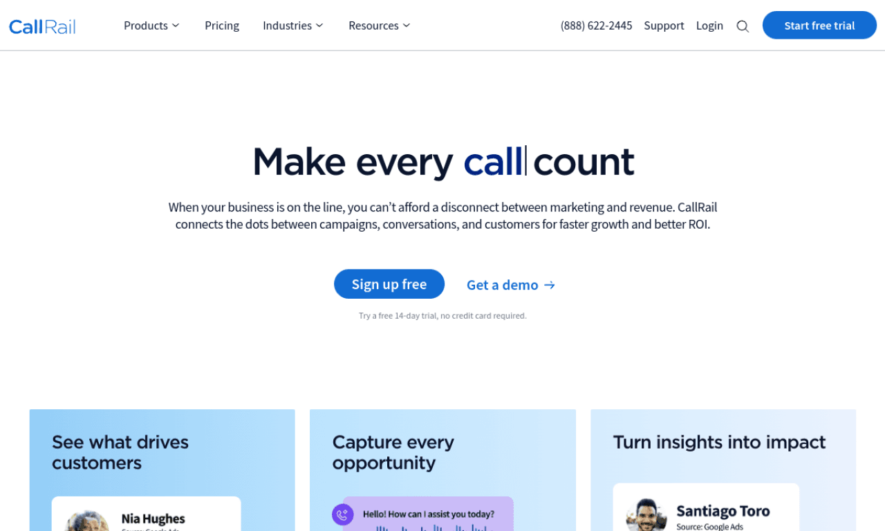 CallRail screenshot