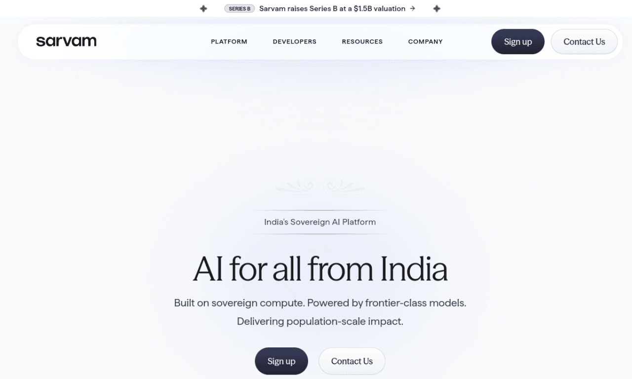 Sarvam AI screenshot